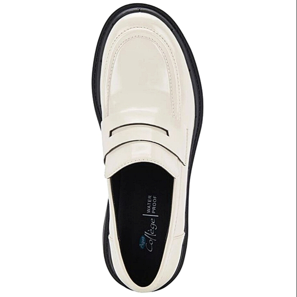 New w/Box Aqua College Saanvi Weatherproof Vegan Lug Sole Penny Loafer Size 8 - Picture 5 of 9